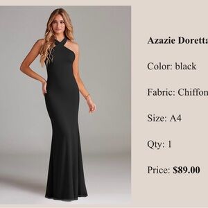Azazie One Shoulder Black Chiffon Gown